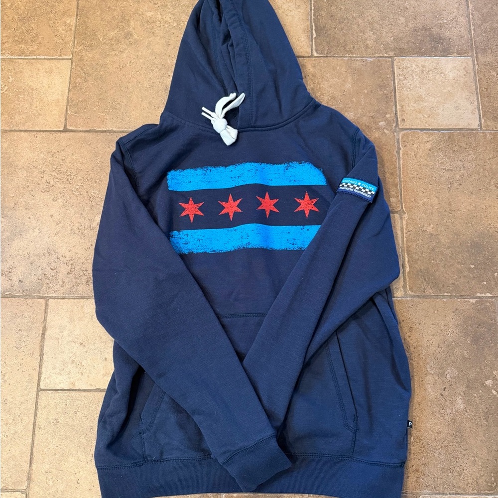 Unisex  Navy Blue Hoodie Chicago police  memorial foundation